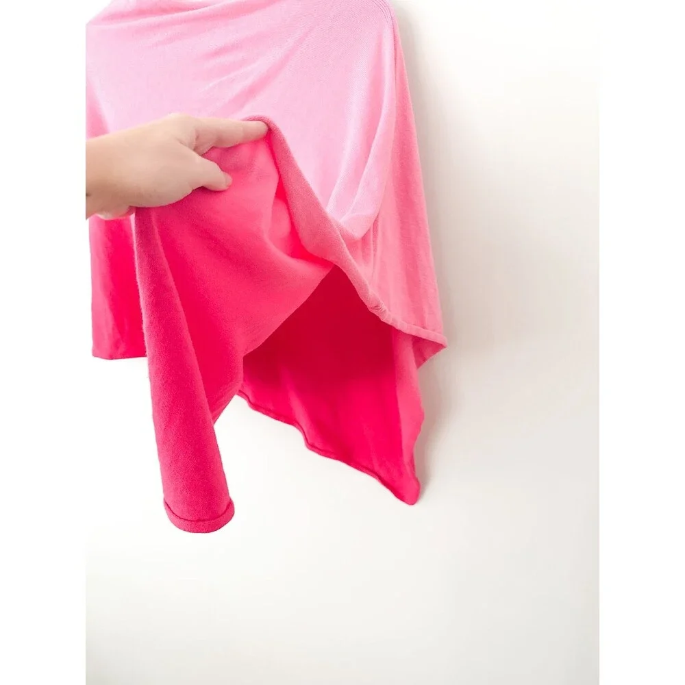 Pink Ombre Poncho Top Boho Coastal Cowgirl Y2K Festival Dopamine Dressing Barbie